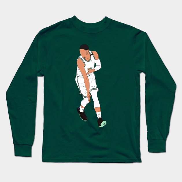 Jayson Tatum 3 Point Celebration Long Sleeve T-Shirt by rattraptees